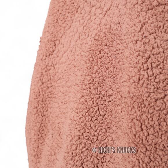 American Eagle Mauve Pink Sherpa Half Zip Pullover Teddy Jacket Sweatshirt M - Picture 4 of 10